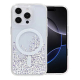 iPhone 16 Pro-deksel Diamond Quicksand MagSafe Hvit