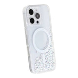iPhone 16 Pro-deksel Diamond Quicksand MagSafe Hvit