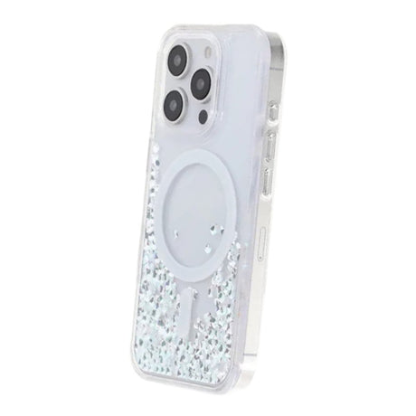 iPhone 16 Pro-deksel Diamond Quicksand MagSafe Hvit