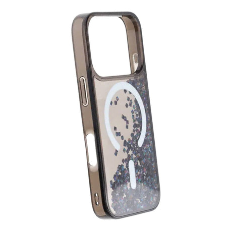 iPhone 17 Pro Max-deksel Diamond Quicksand MagSafe Svart