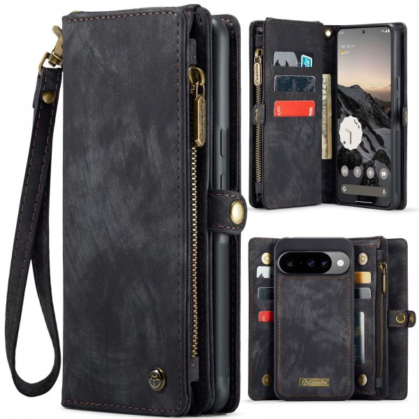 CaseMe Google Pixel 10/Pixel 10 Pro Etui 008 Series Avtakbart Deksel Svart