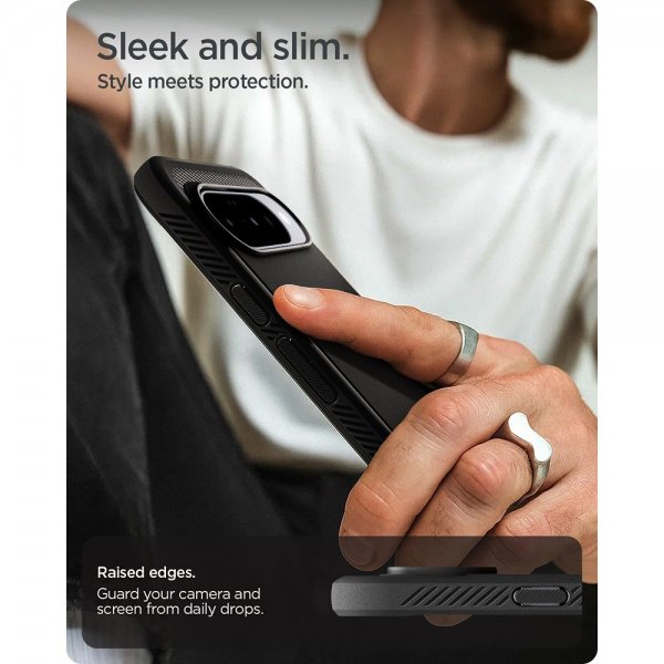 Spigen Google Pixel 10/Pixel 10 Pro Deksel Rugged Armor MagFit Matte Black