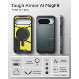 Spigen Google Pixel 10/Pixel 10 Pro Deksel Tough Armor MagFit Abyss Green