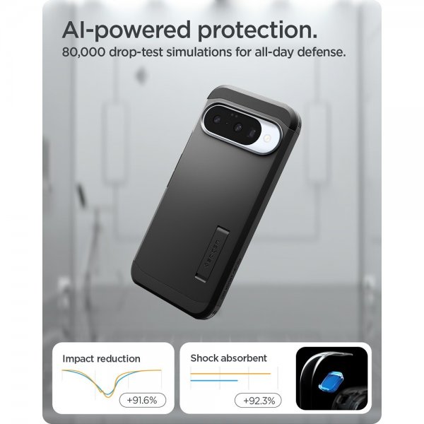 Spigen Google Pixel 10/Pixel 10 Pro Deksel Tough Armor MagFit Svart