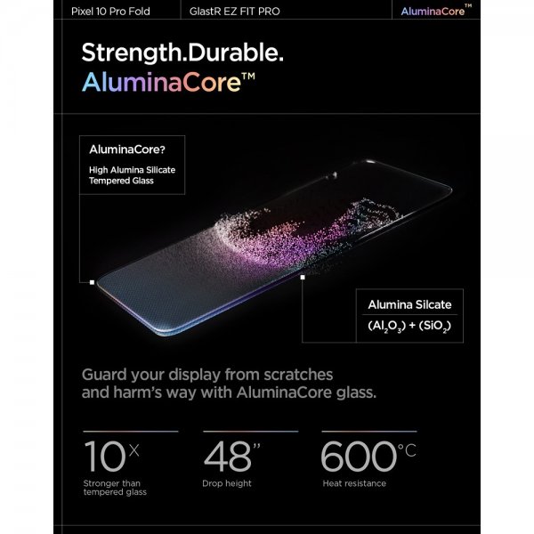 Spigen Google Pixel 10 Pro Fold Skjermbeskytter GLAS.tR EZ Fit Optik Pro 2-pakning