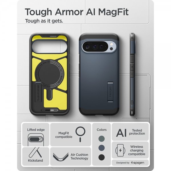 Spigen Google Pixel 10 Pro XL Deksel Tough Armor MagFit Metal Slate