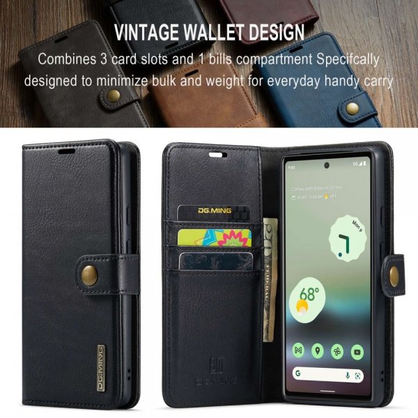 Dg.Ming Google Pixel 6a Etui Avtagbart Deksel Svart