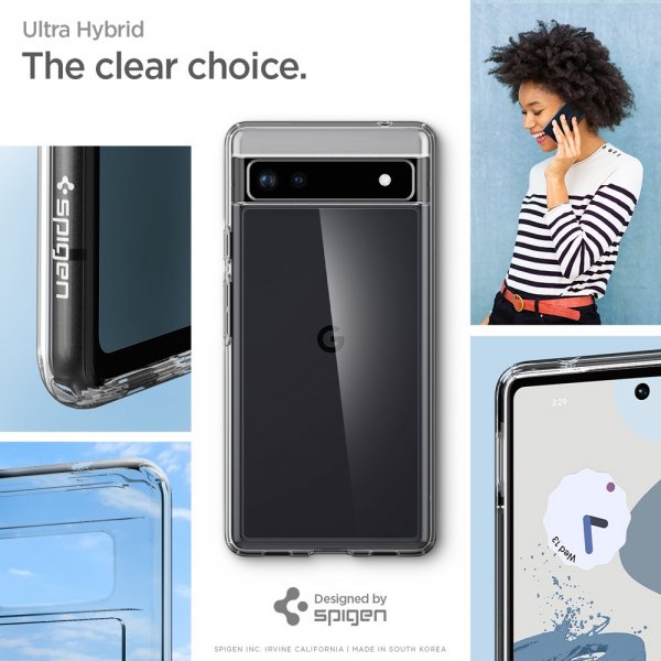 Spigen Google Pixel 6a Deksel Ultra Hybrid Crystal Clear