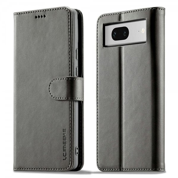 Lc.Imeeke Google Pixel 7 Etui med Kortlomme stativfunksjon Grå