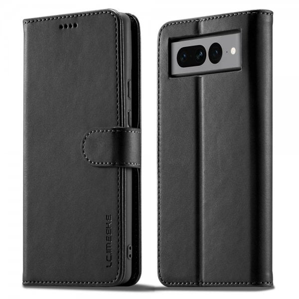 Lc.Imeeke Google Pixel 7 Pro Etui med Kortlomme stativfunksjon Svart