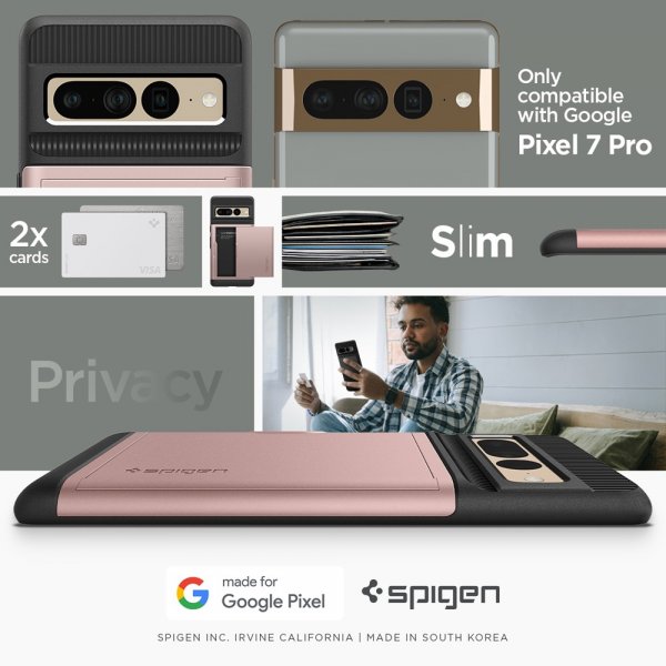 Spigen Google Pixel 7 Pro Deksel Slim Armor CS Rosegull
