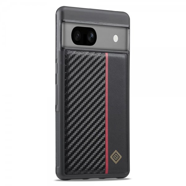 Lc.Imeeke Google Pixel 7 Deksel Karbonfibertekstur Rød Stripe Svart