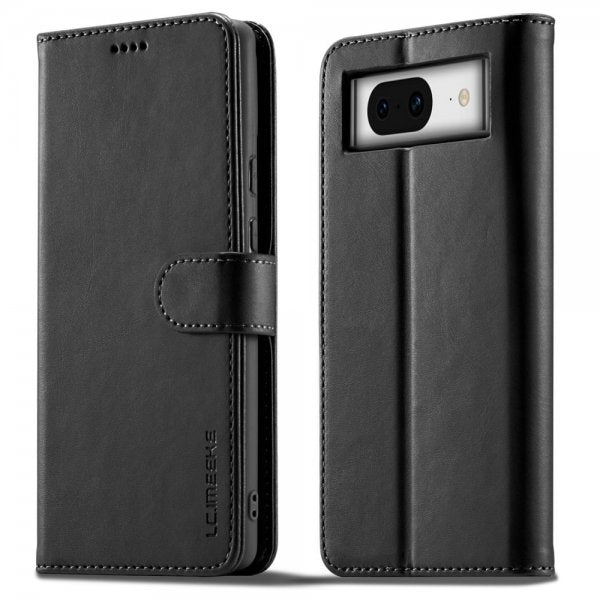 Lc.Imeeke Google Pixel 8 Etui med Kortlomme stativfunksjon Svart