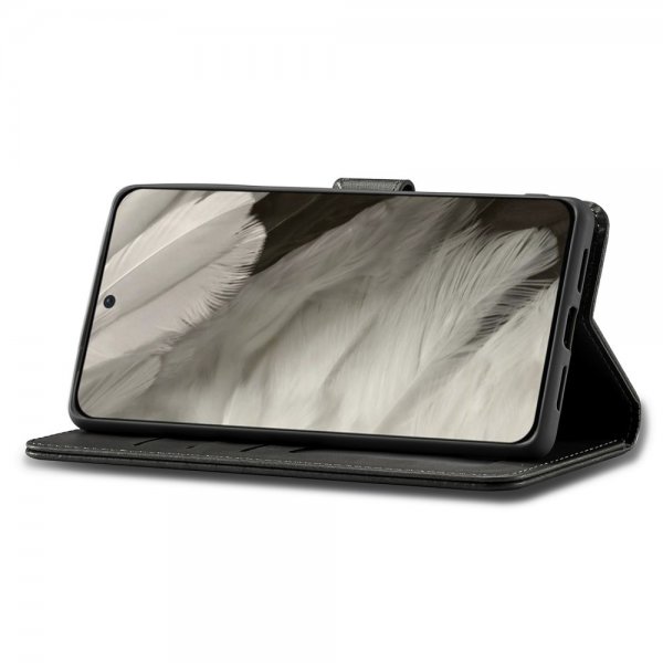 Lc.Imeeke Google Pixel 8 Etui med Kortlomme stativfunksjon Svart