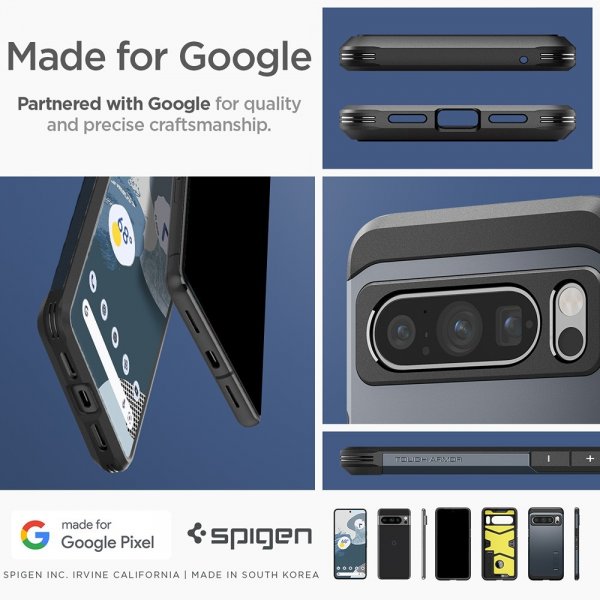 Spigen Google Pixel 8 Pro Deksel Tough Armor Metal Slate