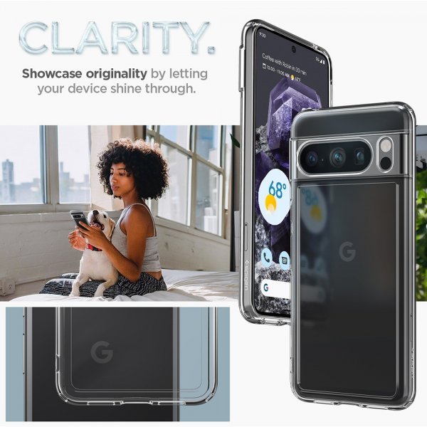 Spigen Google Pixel 8 Pro Deksel Ultra Hybrid Crystal Clear