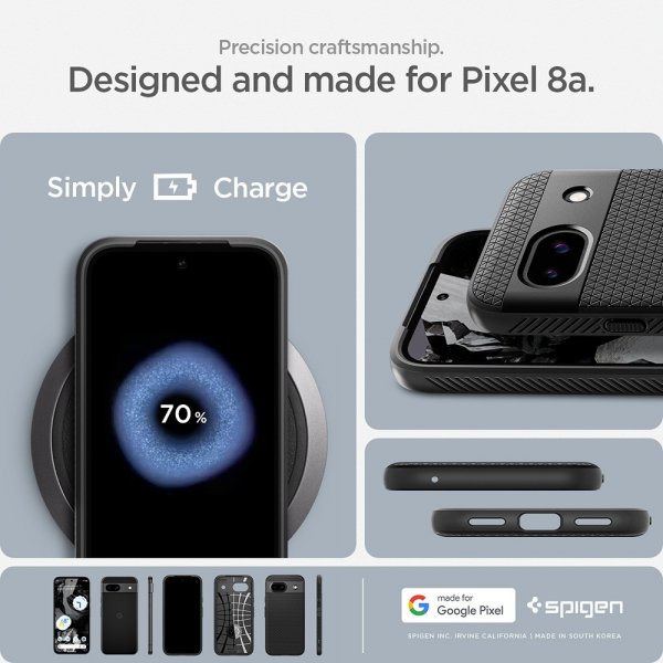 Spigen Google Pixel 8a Deksel Liquid Air Matte Black