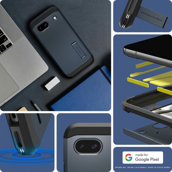 Spigen Google Pixel 8a Deksel Tough Armor Metal Slate