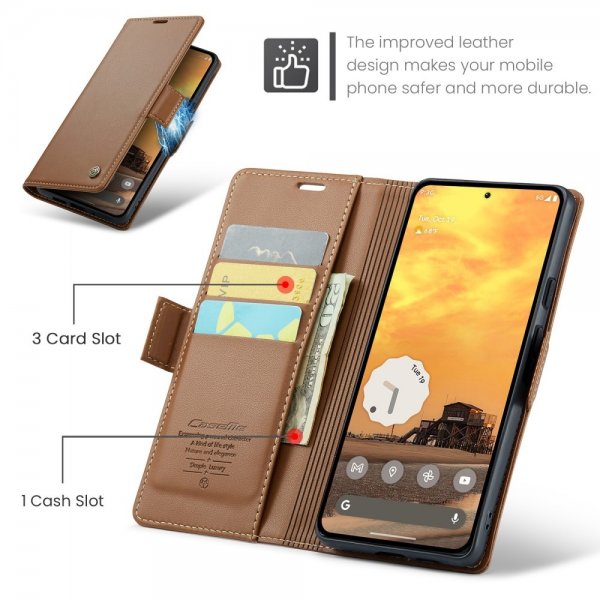 CaseMe Google Pixel 9/Pixel 9 Pro Etui 023 Series Brun