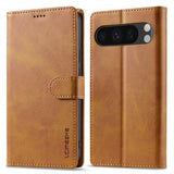Lc.Imeeke Google Pixel 9/Pixel 9 Pro/Pixel 10/Pixel 10 Pro Etui med Kortlomme Lysebrun