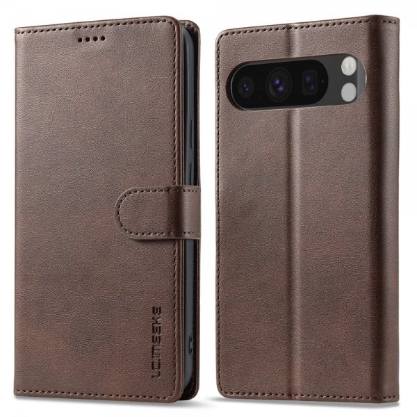 Lc.Imeeke Google Pixel 9/Pixel 9 Pro/Pixel 10/Pixel 10 Pro Etui med Kortlomme Mørkebrun