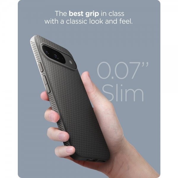 Spigen Google Pixel 9/Pixel 9 Pro Deksel Liquid Air Marble Gray