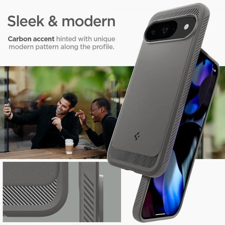 Spigen Google Pixel 9/Pixel 9 Pro Deksel Rugged Armor Marble Gray
