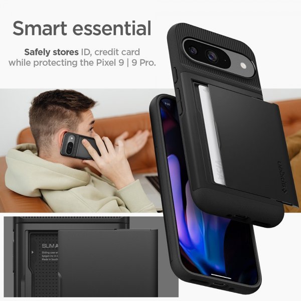 Spigen Google Pixel 9/Pixel 9 Pro Deksel Slim Armor CS Svart