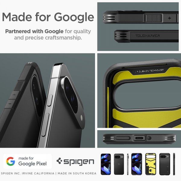 Spigen Google Pixel 9/Pixel 9 Pro Deksel Tough Armor Svart