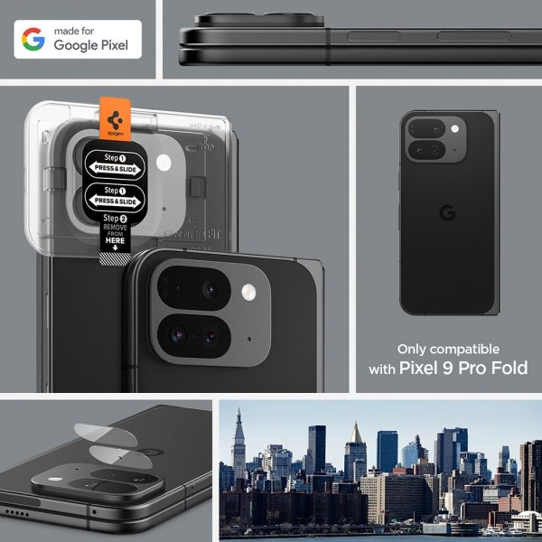 Spigen Google Pixel 9 Pro Fold Kamerabeskytter Glas.tR EZ Fit Optik 2-pakning