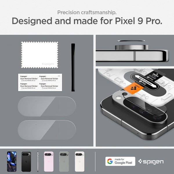 Spigen Google Pixel 9 Pro Kamerabeskytter Glas.tR EZ Fit Optik 2-pakning
