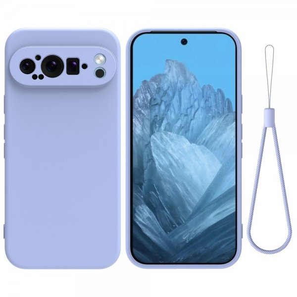 Google Pixel 9 Pro XL Deksel med Stropp Silikon Lilla