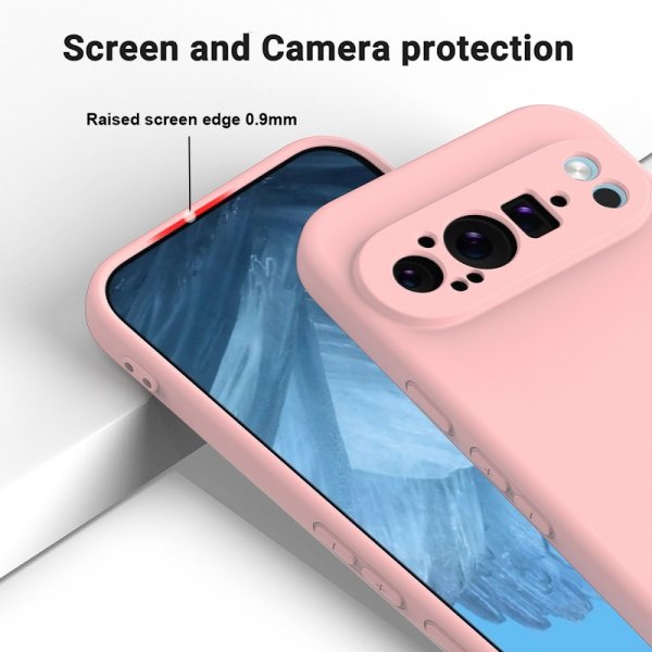 Google Pixel 9 Pro XL Deksel med Stropp Silikon Rosa