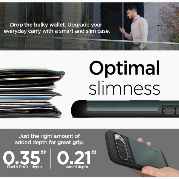 Spigen Google Pixel 9 Pro XL Deksel Slim Armor CS Abyss Green