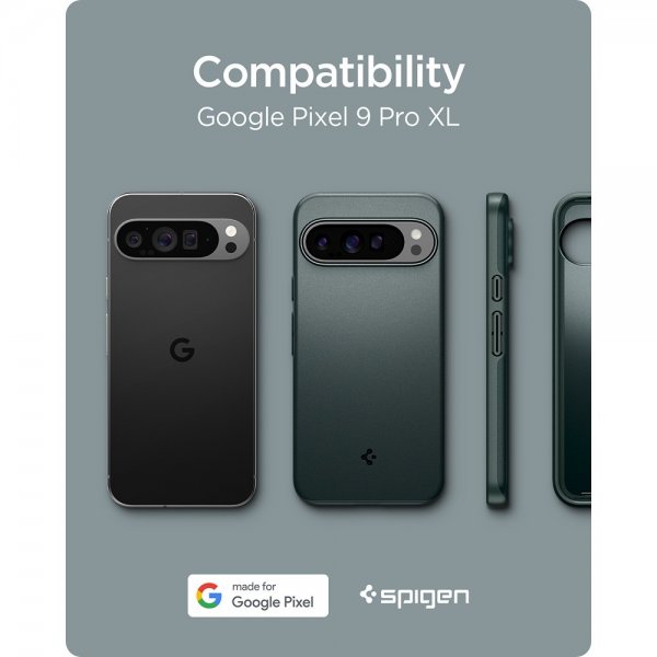 Spigen Google Pixel 9 Pro XL Deksel Thin Fit Abyss Green