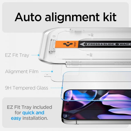 Spigen Google Pixel 9 Pro XL/Pixel 10 Pro XL Skjermbeskytter GLAS.tR EZ Fit 2-pakning