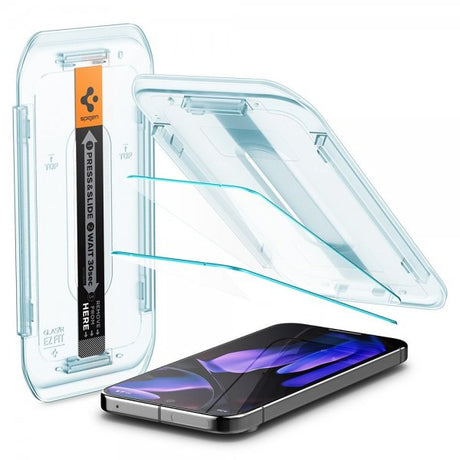 Spigen Google Pixel 9 Pro XL/Pixel 10 Pro XL Skjermbeskytter GLAS.tR EZ Fit 2-pakning