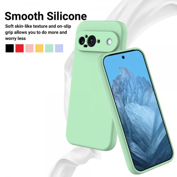Google Pixel 9 Deksel med Stropp Silikon Grønn