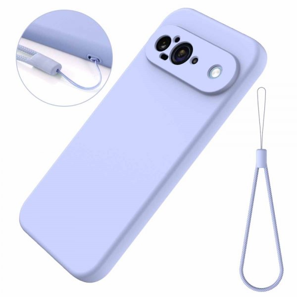 Google Pixel 9 Deksel med Stropp Silikon Lilla