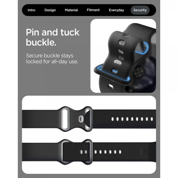 Spigen Google Pixel Watch 1/2/3/4 41mm Armbånd Nano Pop Black Sesame
