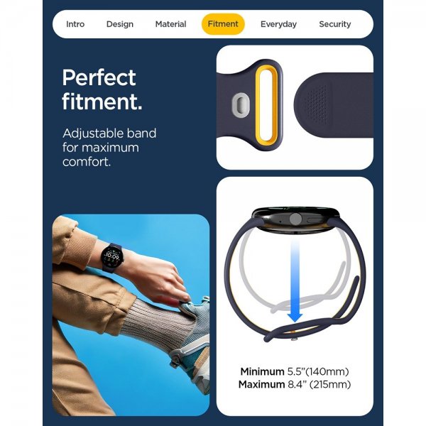 Spigen Google Pixel Watch 1/2/3/4 41mm Armbånd Nano Pop Blueberry Navy
