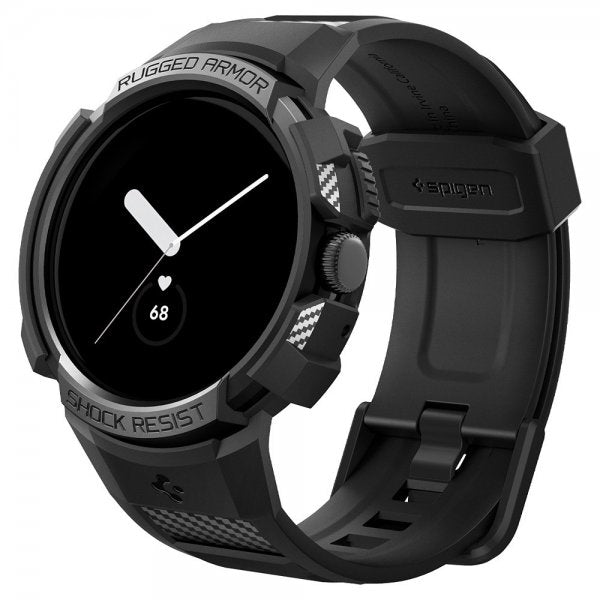 Spigen Google Pixel Watch 1/2/3 41mm Armbånd og Deksel Rugged Armor Pro Svart