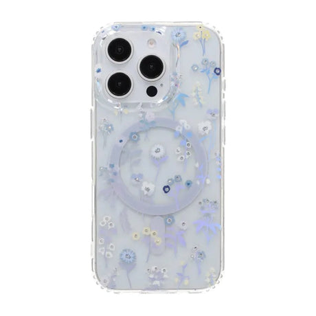 iPhone 16 Pro Deksel Blomstret strass MagSafe Lilla