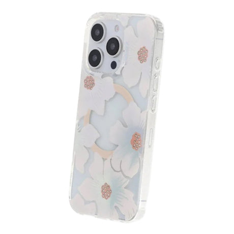 iPhone 16 Pro Max Deksel Blomstret strass MagSafe Blå Lilla