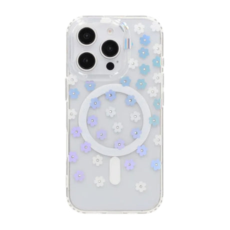iPhone 16 Pro Max Deksel Blomstret strass MagSafe Blå