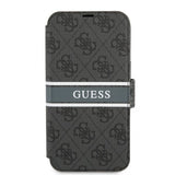 Guess iPhone 13 Pro Etui Printed Stripe Grå