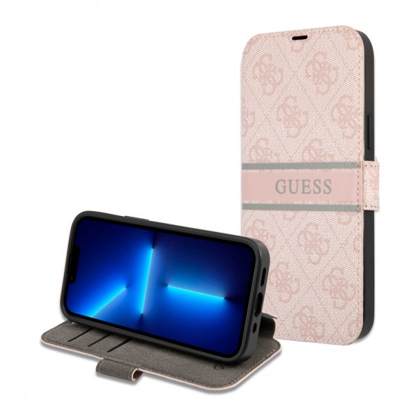 Guess iPhone 13 Pro Etui Printed Stripe Rosa
