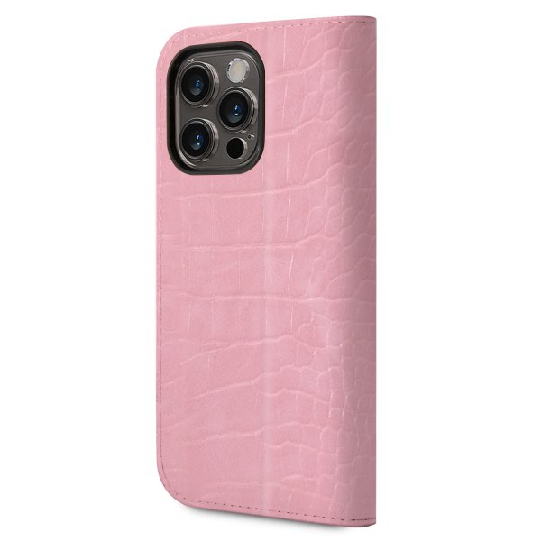 Guess iPhone 14 Pro Etui Croco Rosa