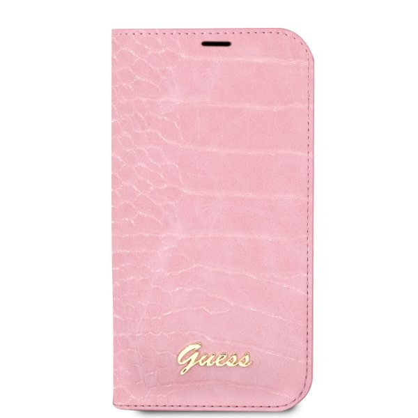 Guess iPhone 14 Pro Etui Croco Rosa
