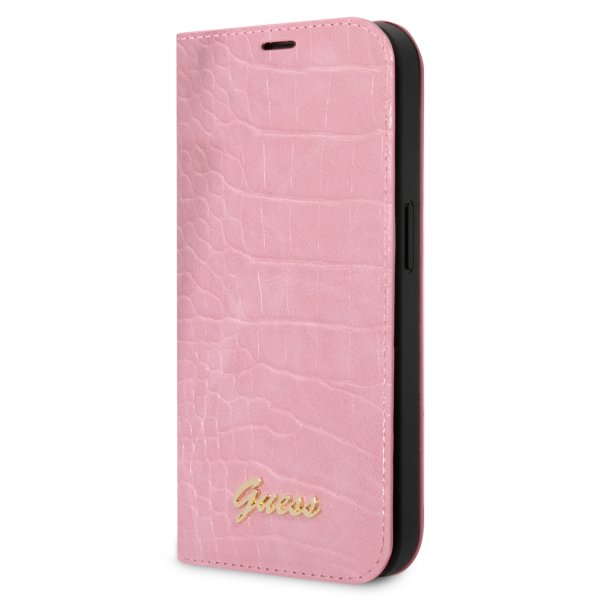 Guess iPhone 14 Plus Etui Croco Rosa